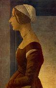BOTTICELLI, Sandro Portrait of a Young Woman (La bella Simonetta) fs oil on canvas